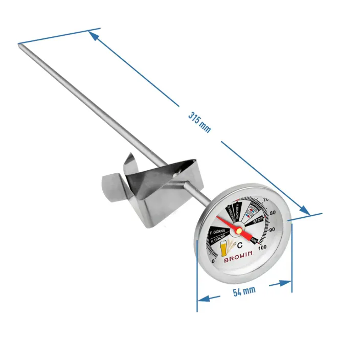Hovedbilde Øl- og bryggetermometer 0 °C til 100 °C | 31,5 cm