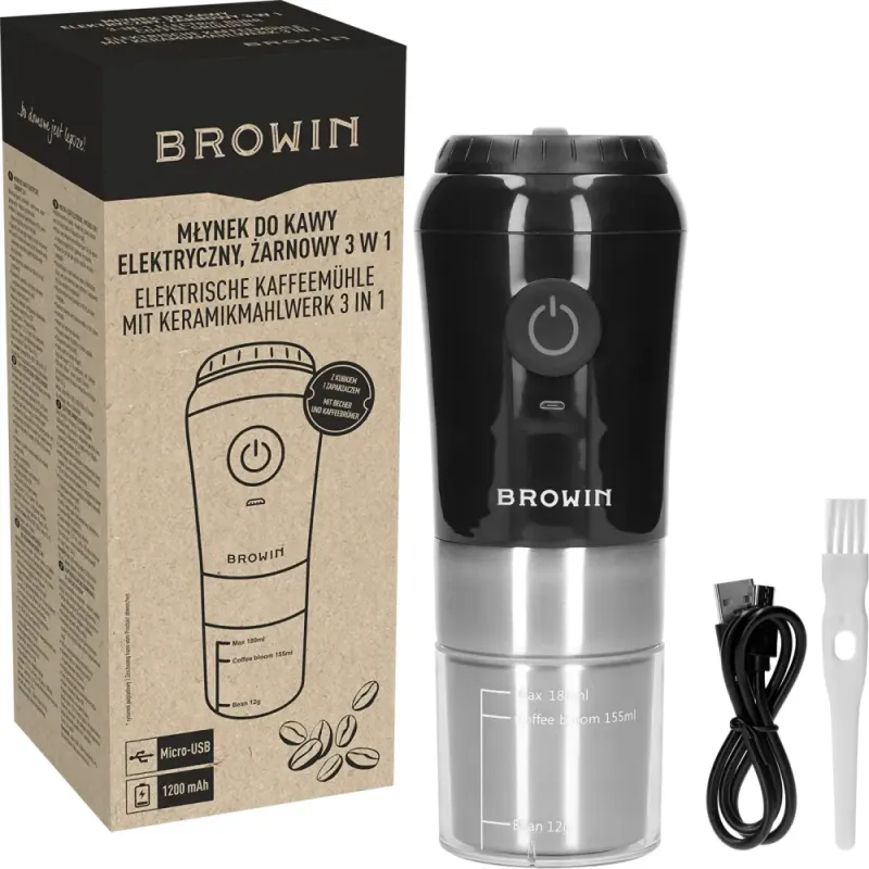Bærbar Kaffekvern med Brygger & Termokopp