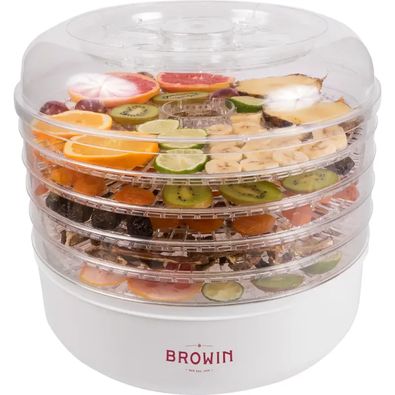 Browin dehydrator 13,5 L, 5 brett, hvit